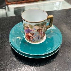 Rare find! Antique trio teacup china set by Victoria Austria